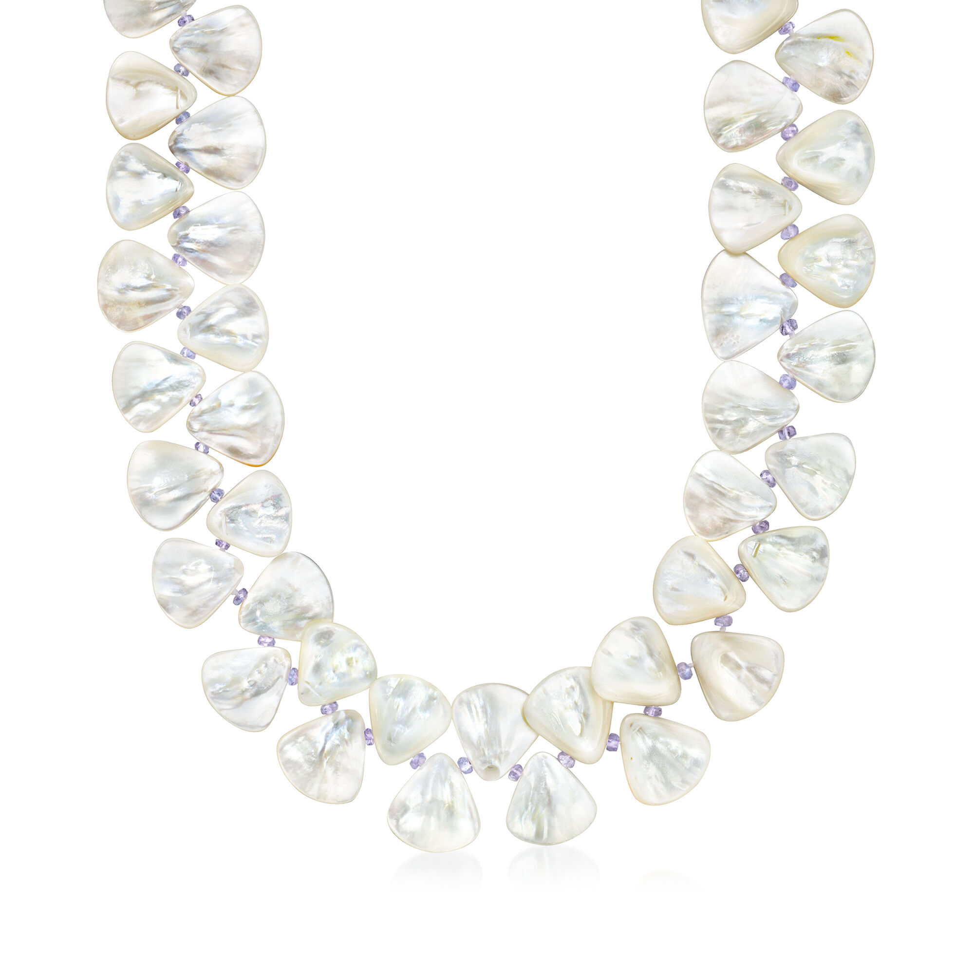 Mother-of-Pearl and 7.00 ct. t.w. Tanzanite Bead Necklace