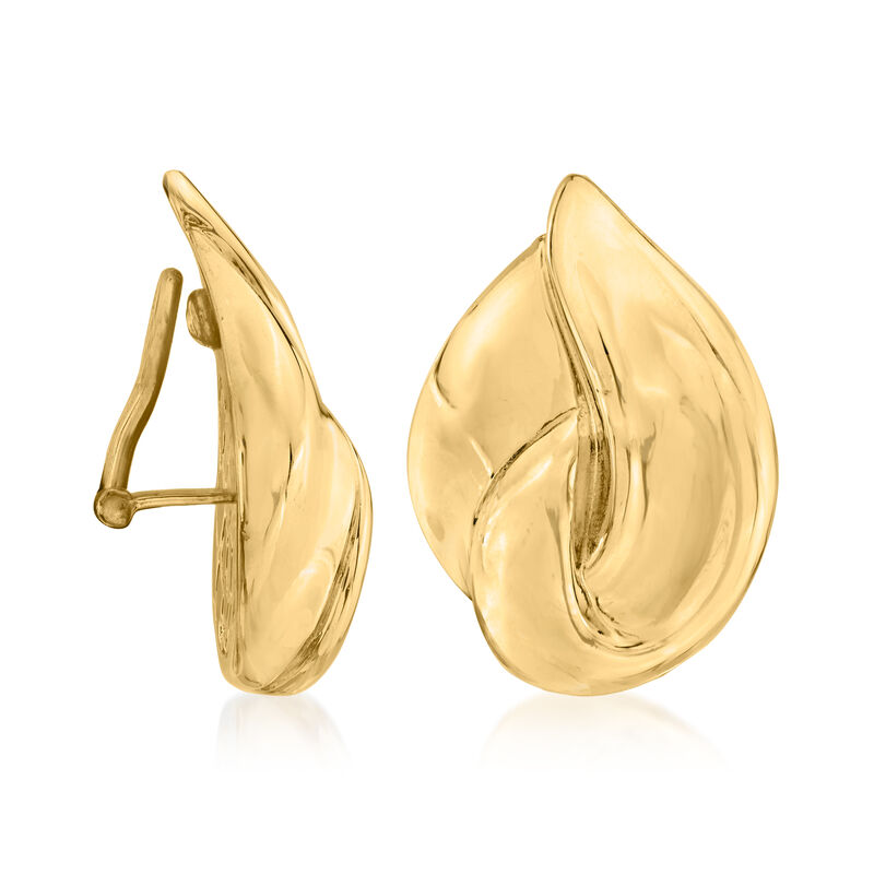 Italian 18kt Gold Over Sterling Teardrop Clip-On Earrings image number 2