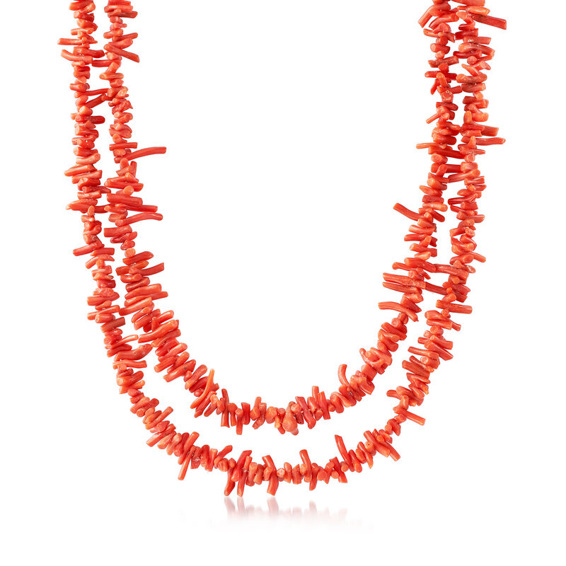 C. 1970 Vintage Endless Coral Beaded Necklace image number 0