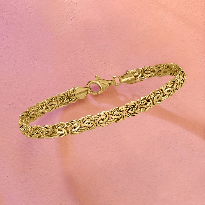 14kt Yellow Gold Byzantine Bracelet image number 5