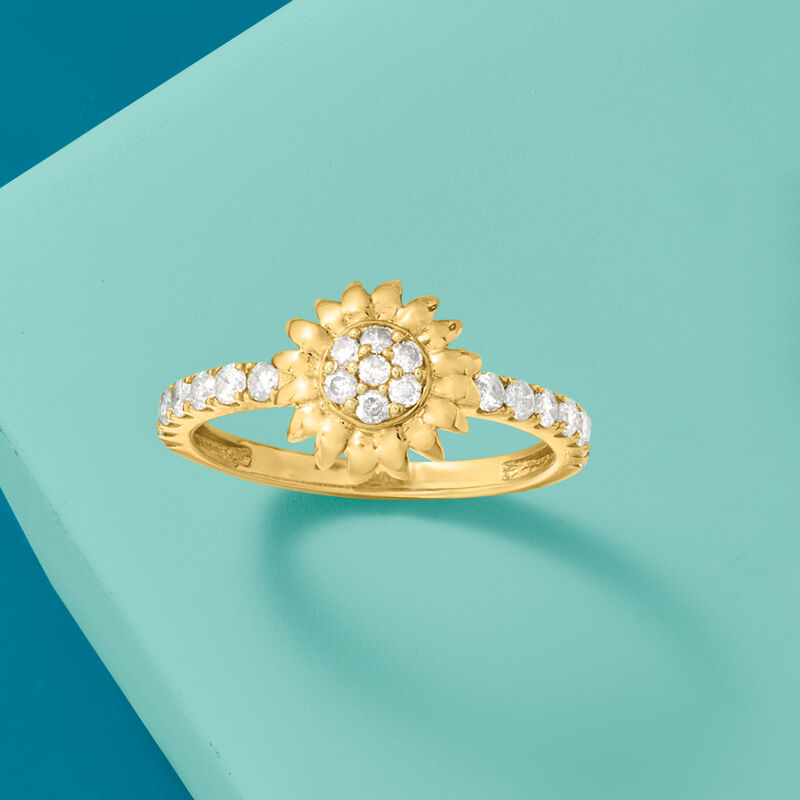.50 ct. t.w. Diamond Sunflower Ring in 14kt Yellow Gold image number 3