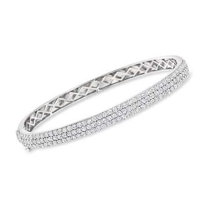3.00 ct. t.w. Pave Lab-Grown Diamond Bangle Bracelet in Sterling Silver