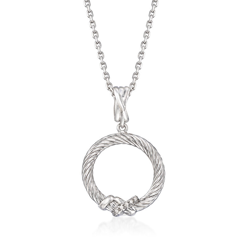 Phillip Gavriel &quot;Italian Cable&quot; Sterling Silver Open-Circle Pendant Necklace image number 0