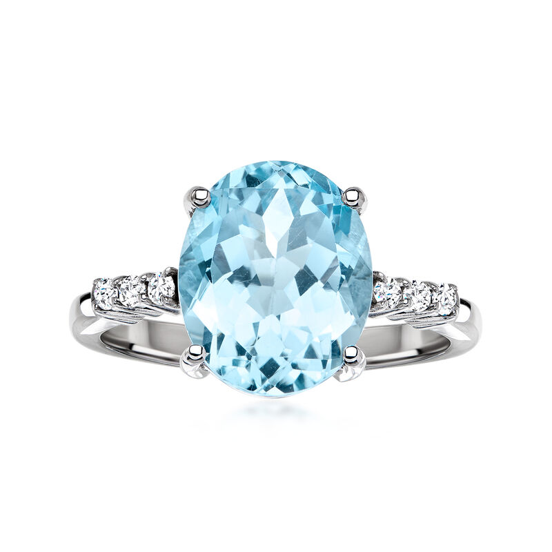 4.40 Carat Sky Blue Topaz Ring with .10 ct. t.w. White Topaz in Sterling Silver image number 0