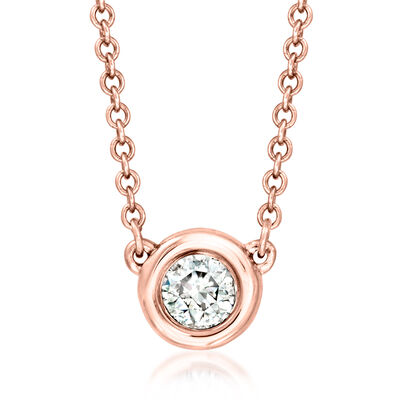 C. 2000 Vintage Effy .25 Carat Diamond Necklace in 14kt Rose Gold