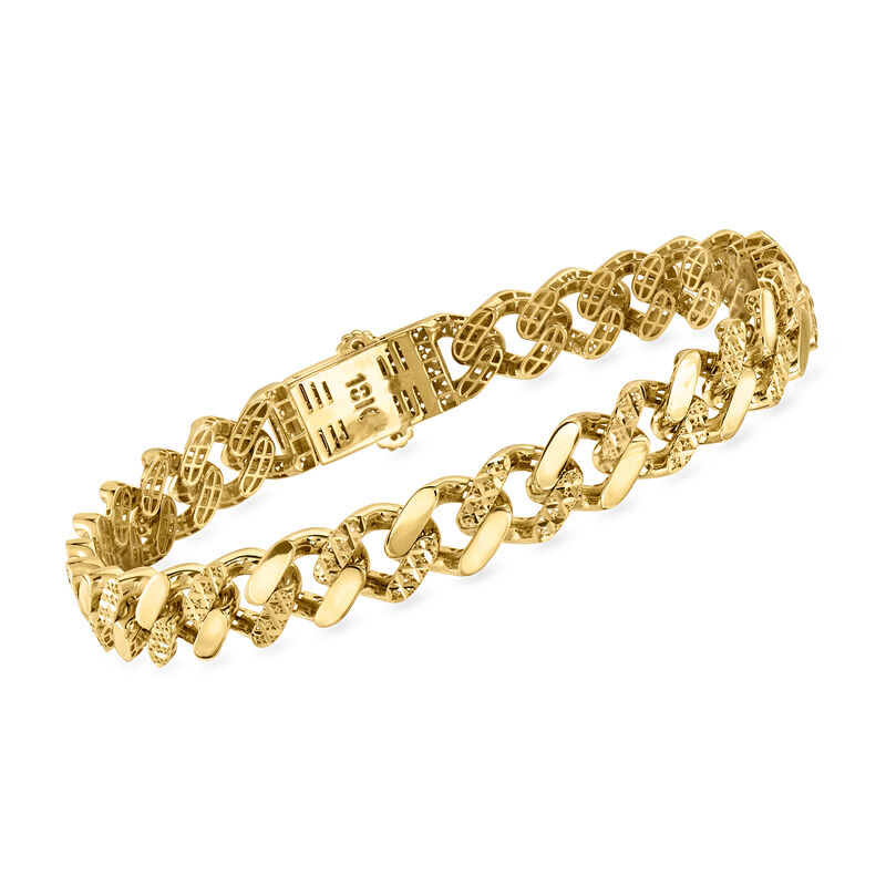 C. 2010 Vintage 8mm 18kt Yellow Gold Curb-Link Bracelet. 7.75" image number 0
