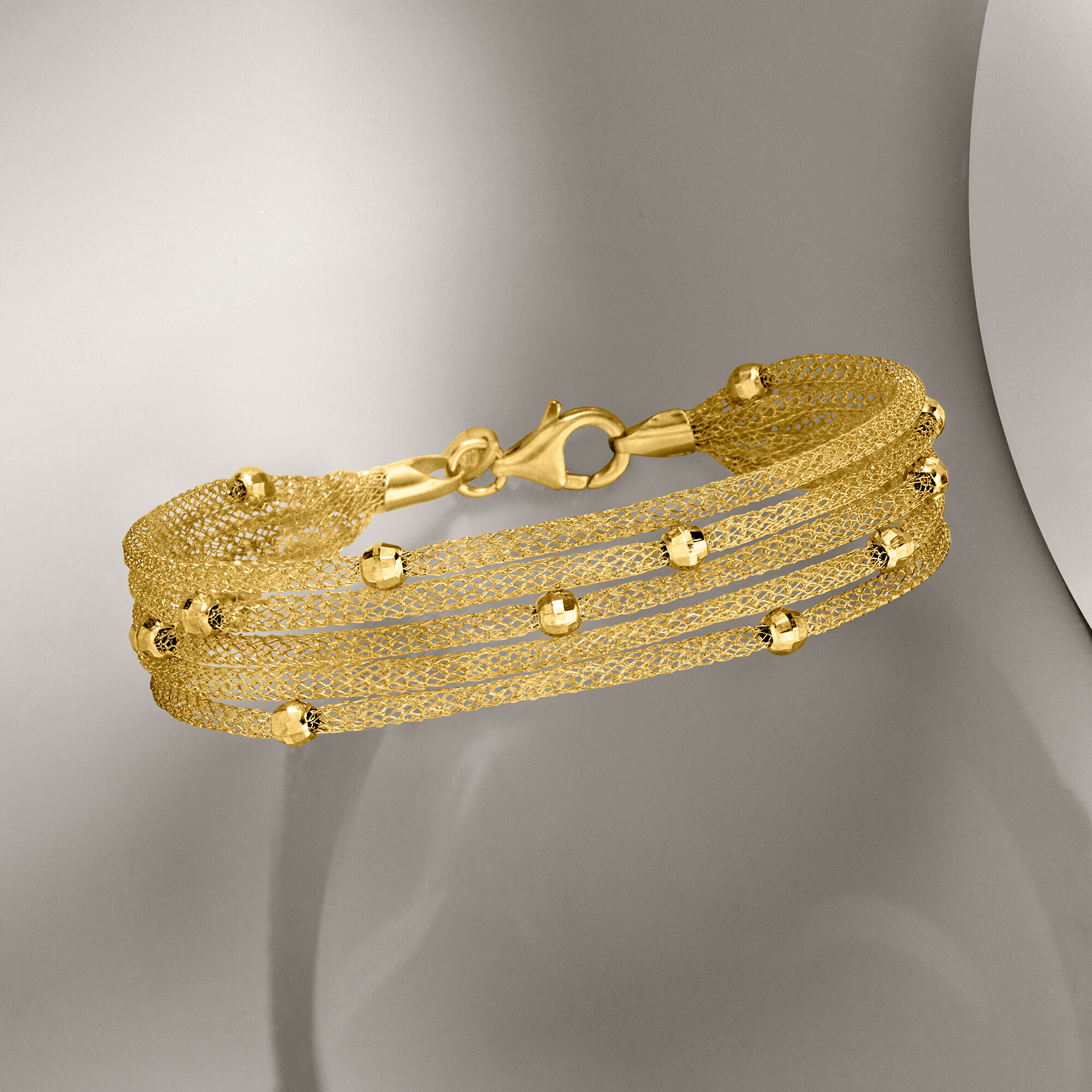 Italian 18kt Gold Over Sterling Multi-Strand Mesh Bracelet | Ross