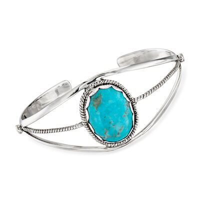 Turquoise Cuff Bracelet in Sterling Silver