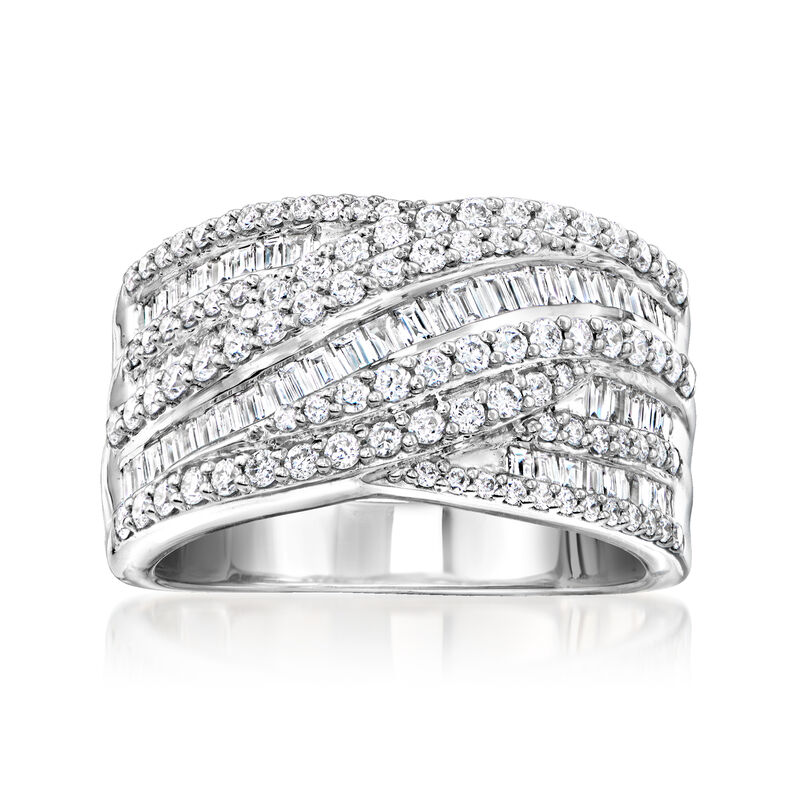 1.00 ct. t.w. Lab-Grown Diamond Crisscross Ring in Sterling Silver image number 0