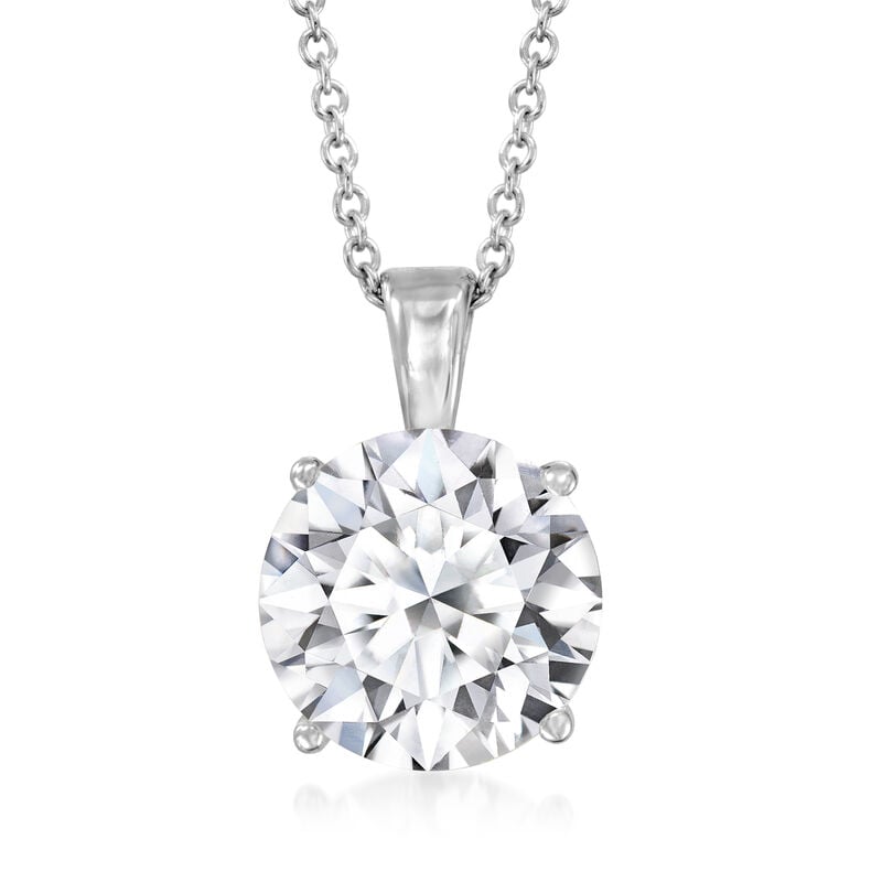 3.00 Carat Lab-Grown Diamond Solitaire Necklace in 14kt White Gold image number 0