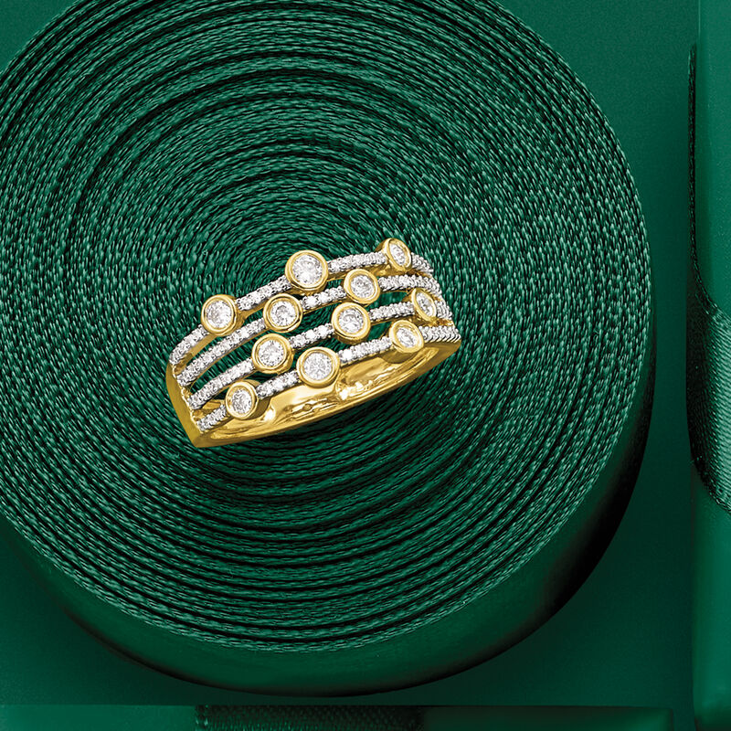.50 ct. t.w. Diamond Multi-Row Ring in 14kt Yellow Gold image number 3