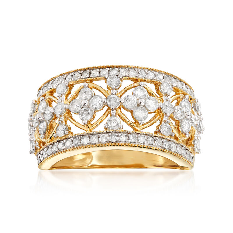 1.00 ct. t.w. Diamond Floral Ring in 14kt Yellow Gold image number 0