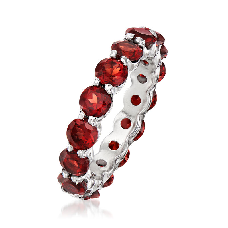 4.50 ct. t.w. Garnet Eternity Band in Sterling Silver image number 2