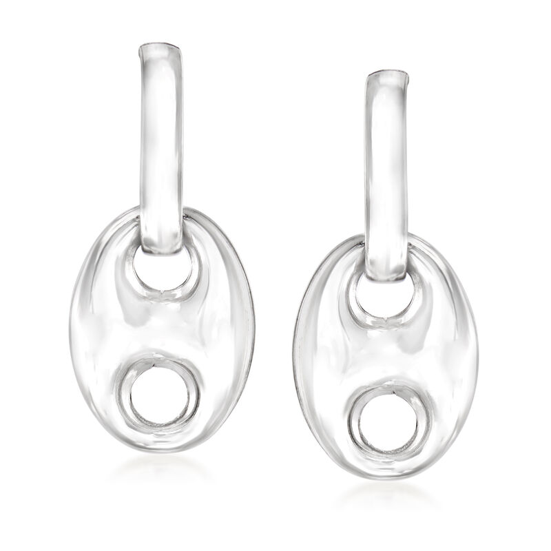 Italian Sterling Silver Mariner-Link Drop Earrings image number 0