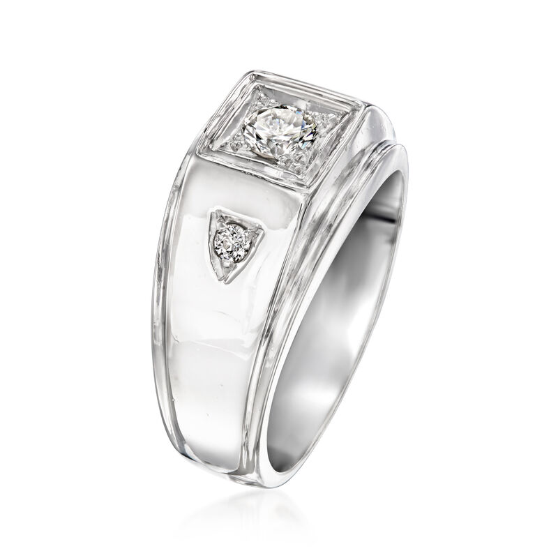 C. 1970 Vintage .36 ct. t.w. Diamond Ring in 14kt White Gold. Size 7 image number 1