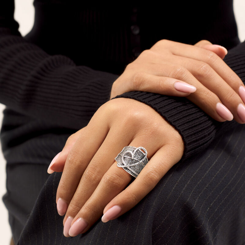 1.40 ct. t.w. Diamond Heart Ring in Sterling Silver image number 1
