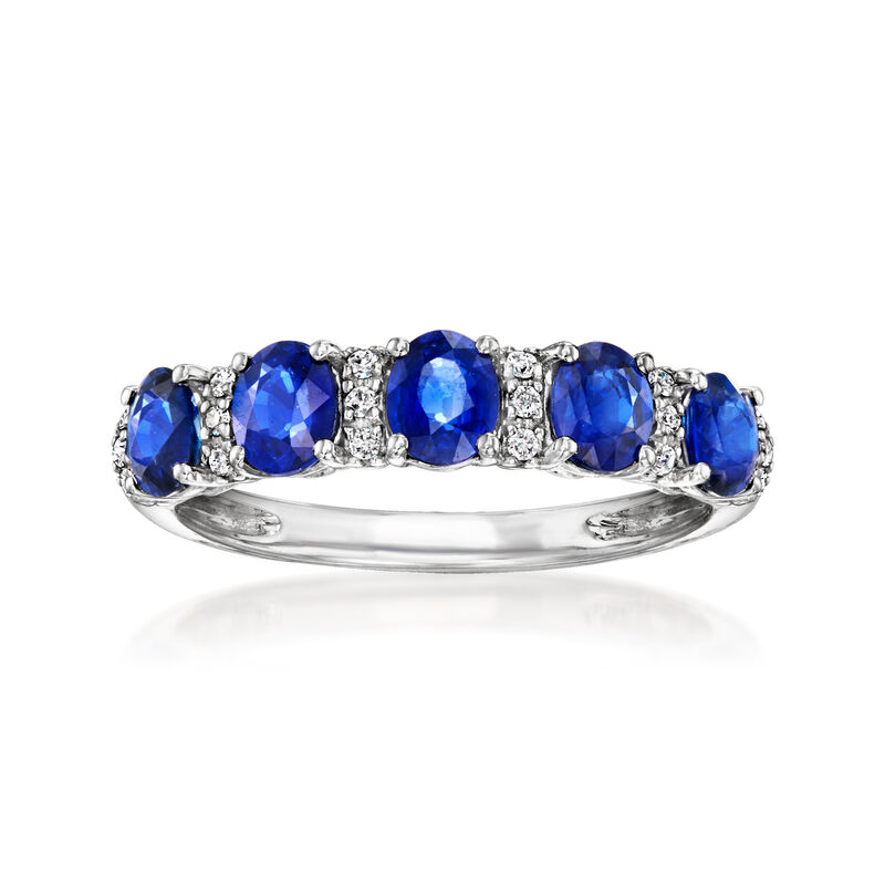 1.60 ct. t.w. Sapphire Ring with Diamonds in Platinum image number 0