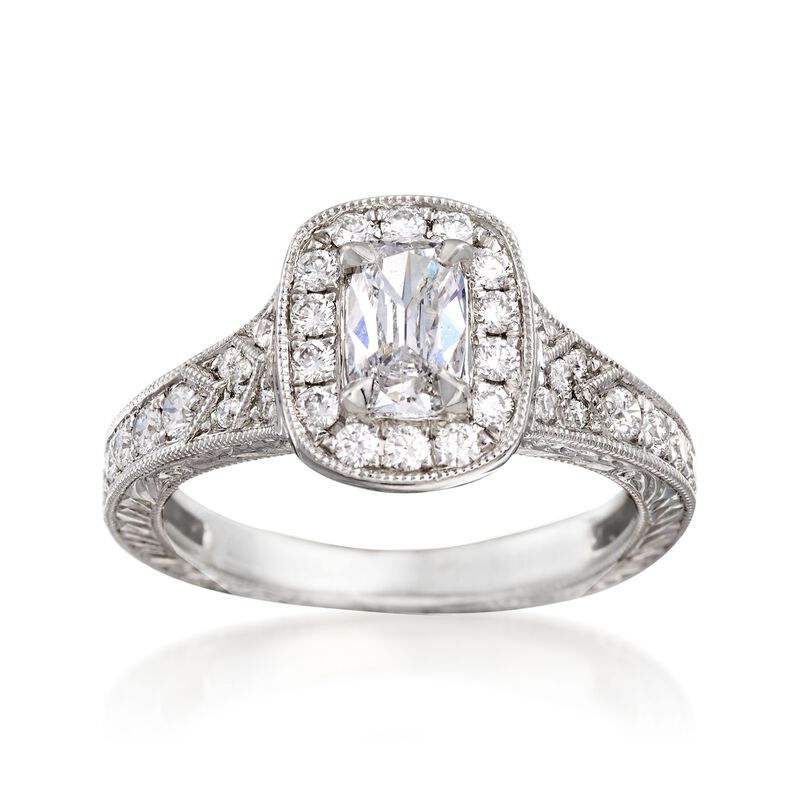 Henri Daussi 1.09 ct. t.w. Diamond Engagement Ring in 18kt White Gold image number 0