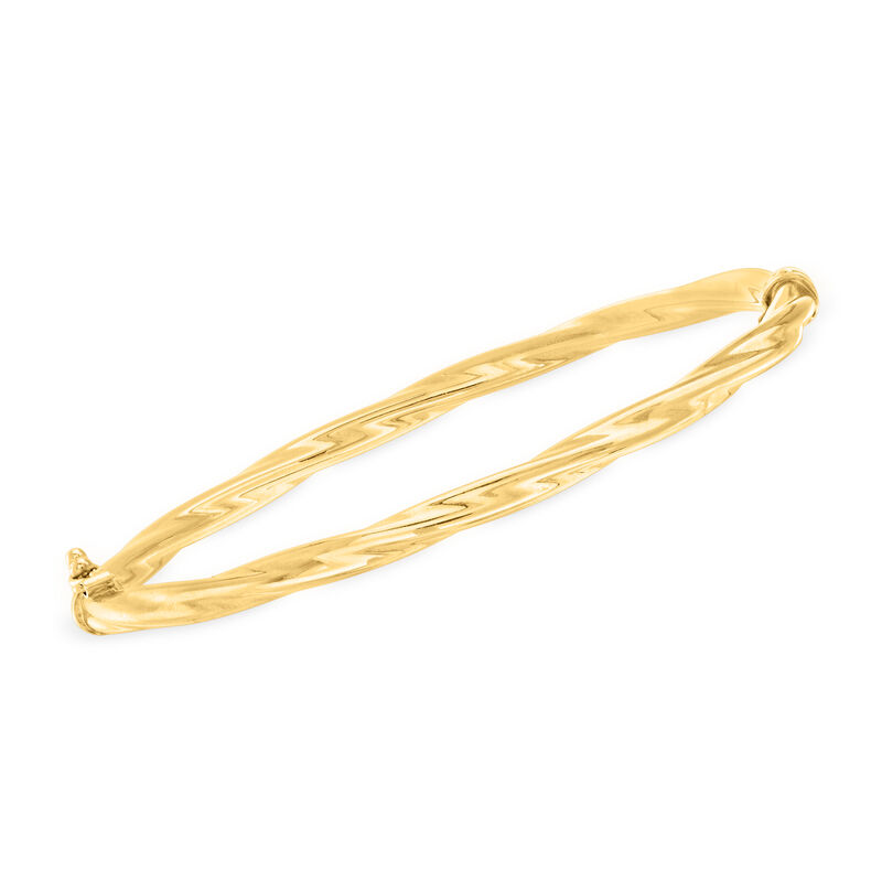 Italian 14kt Yellow Gold Oval Twisted Bangle Bracelet image number 0