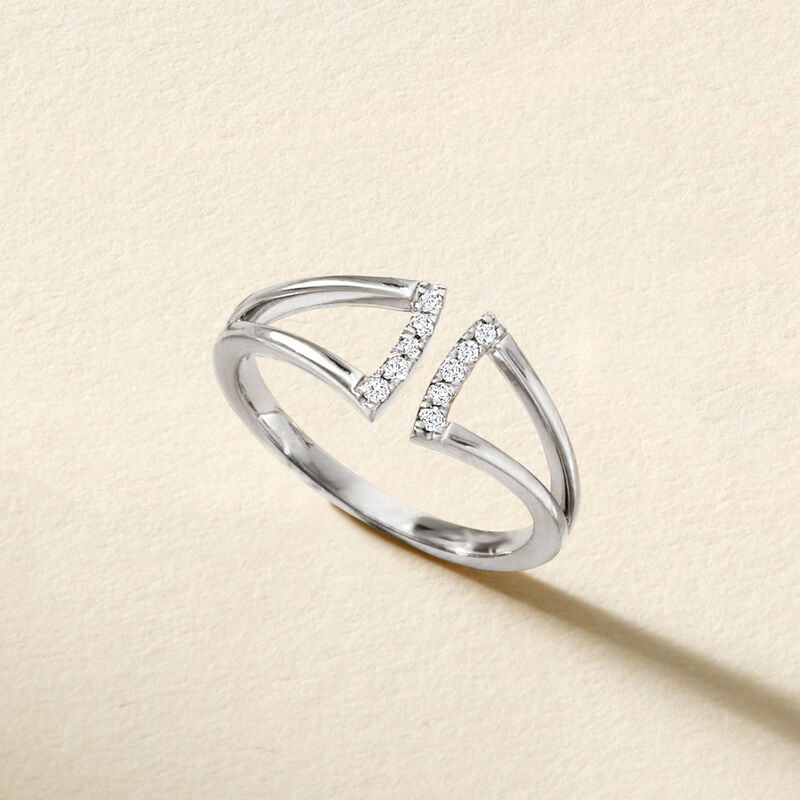 .10 ct. t.w. Diamond Open-Space Ring in Sterling Silver image number 3