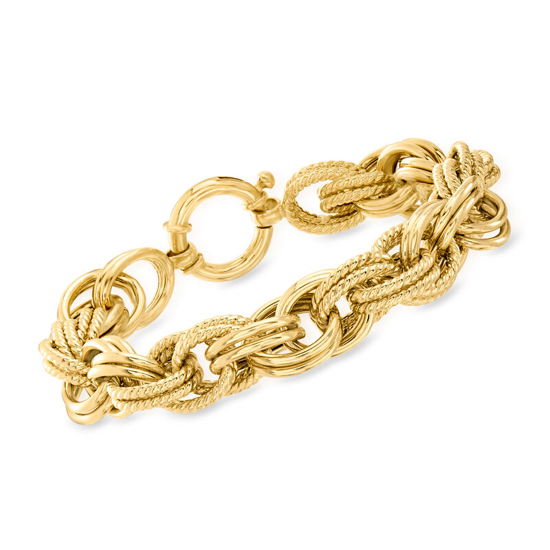 18kt Gold Over Sterling Multi-Oval Link Bracelet image number 0