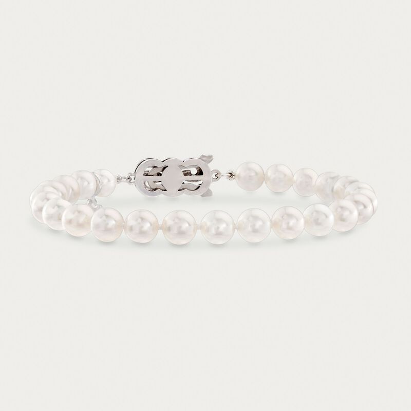Mikimoto 6-6.5mm 'A' Akoya Pearl Bracelet in 18kt White Gold. 7&quot; image number 2