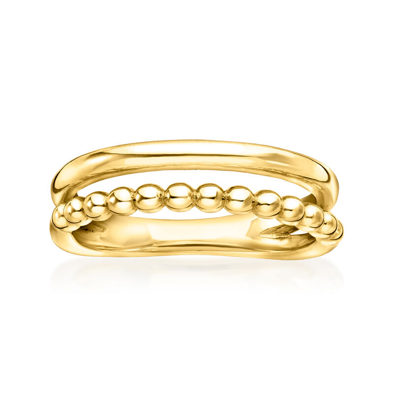 Italian 18kt Gold Over Sterling Two-Row Beaded Ring image number 0