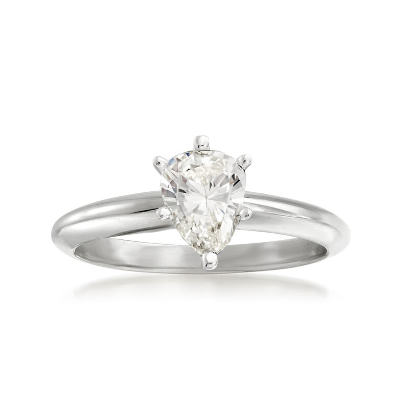 .88 Carat Pear-Shaped Diamond Ring in 14kt White Gold image number 0