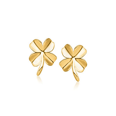 14kt Yellow Gold Four-Leaf Clover Earrings