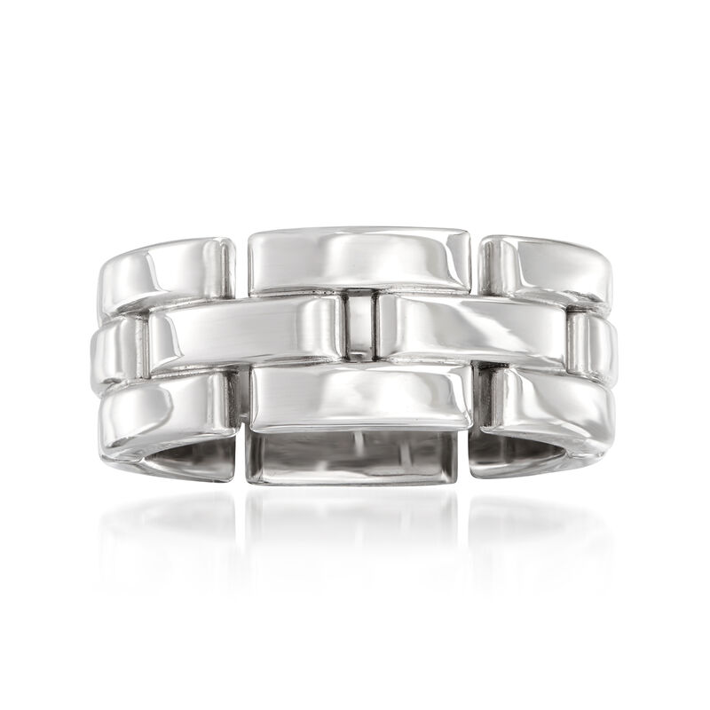C. 1990 Vintage Cartier 18kt White Gold Link Ring image number 0