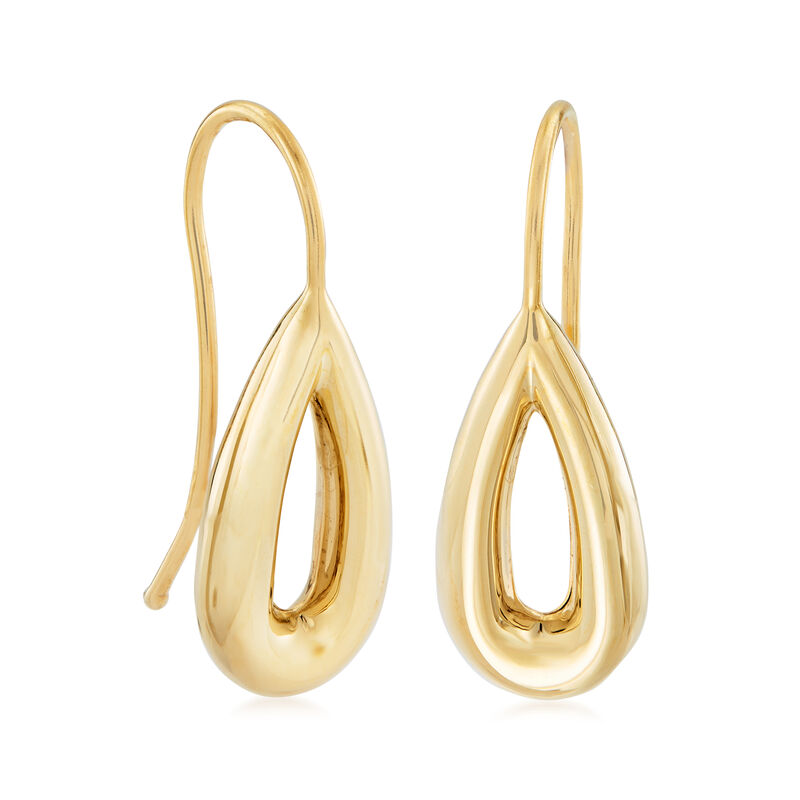 Italian 14kt Yellow Gold Open Teardrop Earrings image number 2
