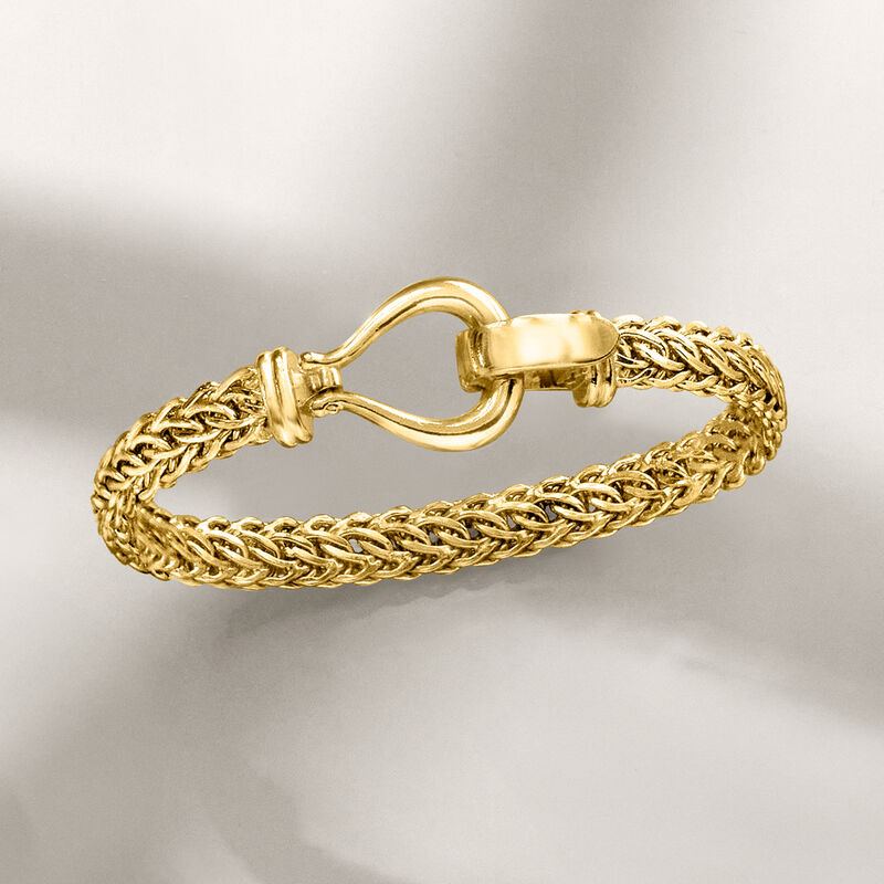 18kt Gold Over Sterling Cestina-Link Bracelet image number 4