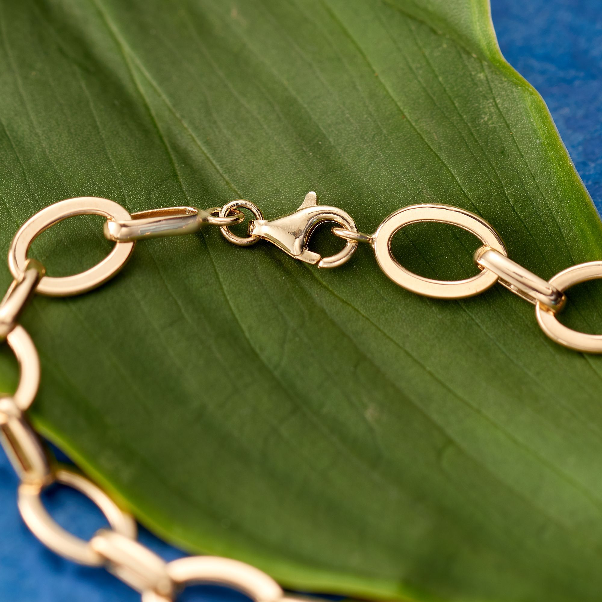 14kt Yellow Gold Flat Oval-Link Bracelet