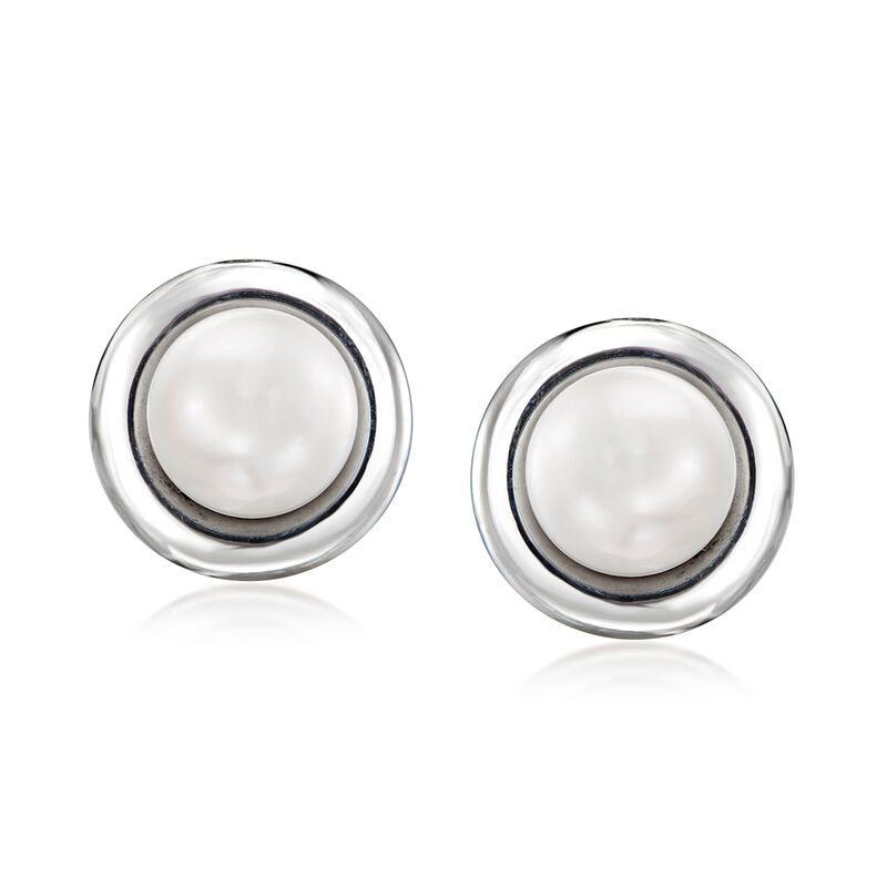 8.5-9mm Cultured Pearl Clip-On Earrings in Sterling Silver image number 0