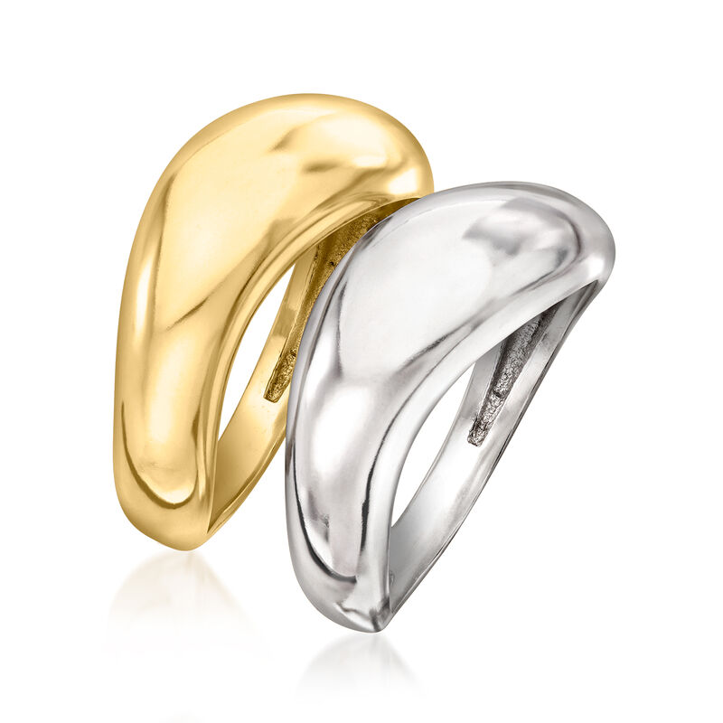Sterling Silver and 18kt Gold Over Sterling Jewelry Set: Two Sculptural Rings image number 2
