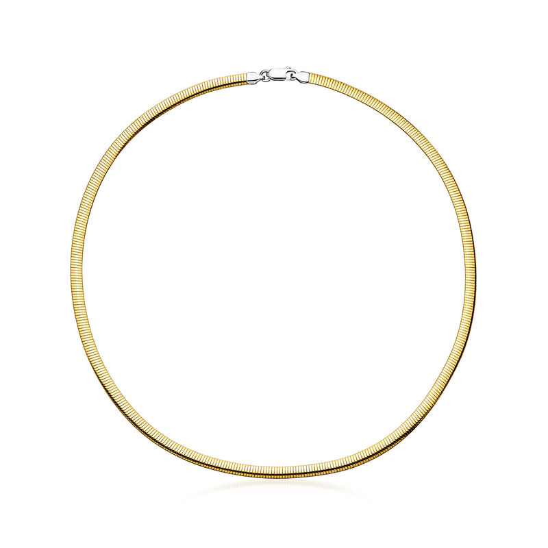 Italian 4mm Silver and 14kt Gold-Plated Omega Necklace image number 0