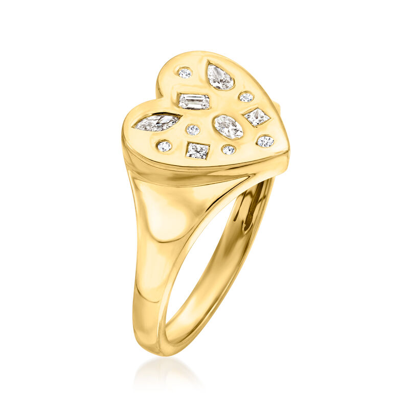 .25 ct. t.w. Lab-Grown Diamond Heart Ring in 18kt Gold Over Sterling image number 2