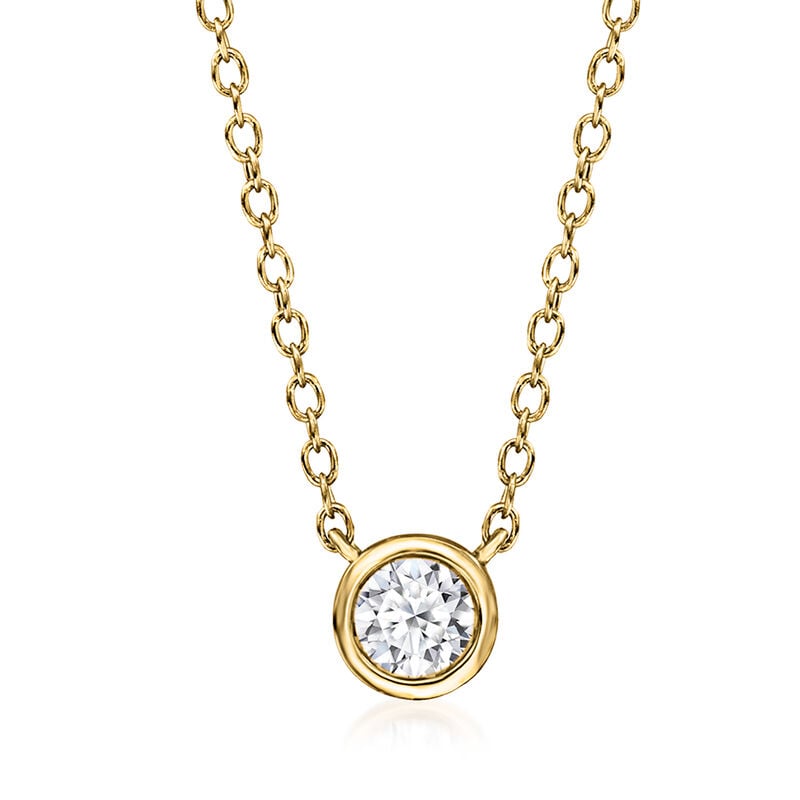 .15 Carat Bezel-Set Lab-Grown Diamond Necklace in 18kt Gold Over Sterling image number 0