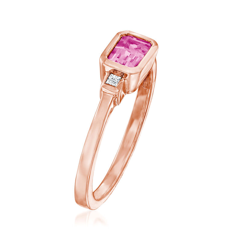 .60 Carat Pink Tourmaline and Diamond Ring in 14kt Rose Gold. Size 9 image number 2