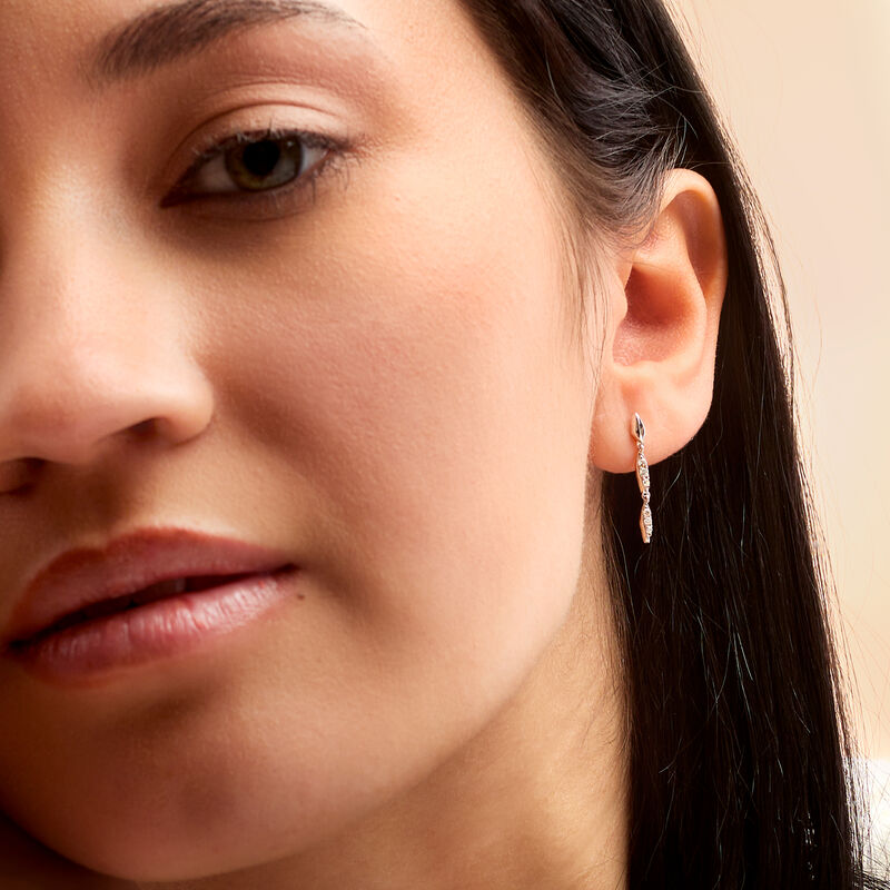 .14 ct. t.w. Diamond Linear Drop Earrings in Sterling Silver image number 2