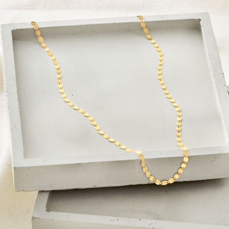 2.3mm 14kt Yellow Gold Mirror-Link Necklace image number 2