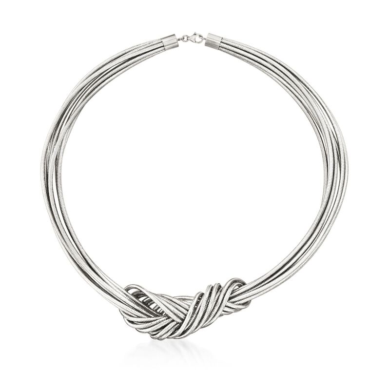 Italian Flex Knot Necklace with Sterling Silver image number 0