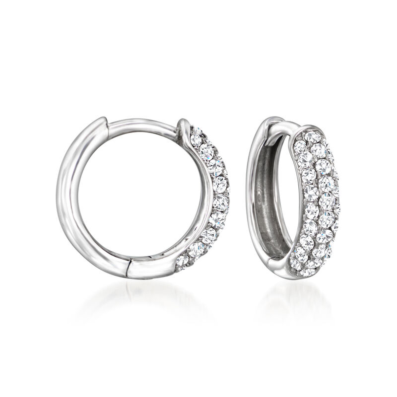 1.50 ct. t.w. CZ Huggie Hoop Earrings with Removable Drops in Sterling Silver  image number 2
