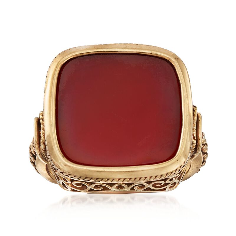 C. 1960 Vintage Men's Carnelian Ring in 14kt Yellow Gold image number 0