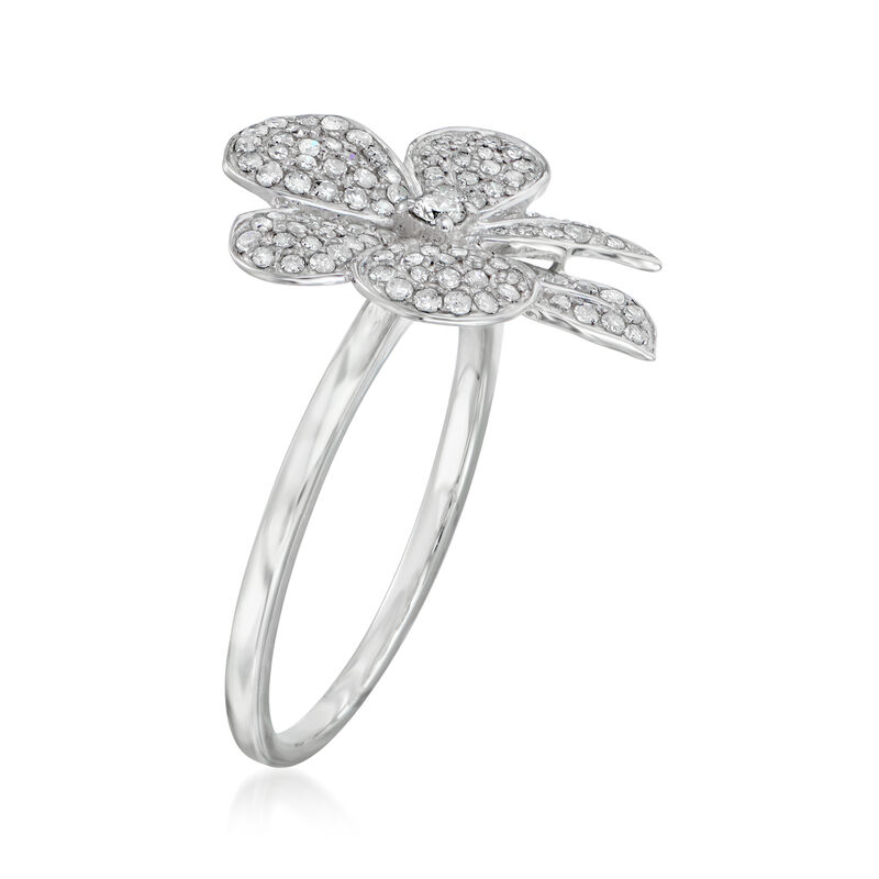 .35 ct. t.w. Diamond Flower Ring in 14kt White Gold image number 2