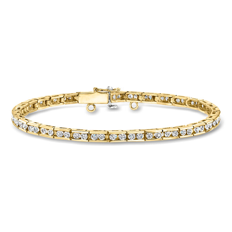 C. 1990 Vintage 3.00 ct. t.w. Diamond Tennis Bracelet in 14kt Yellow Gold image number 0