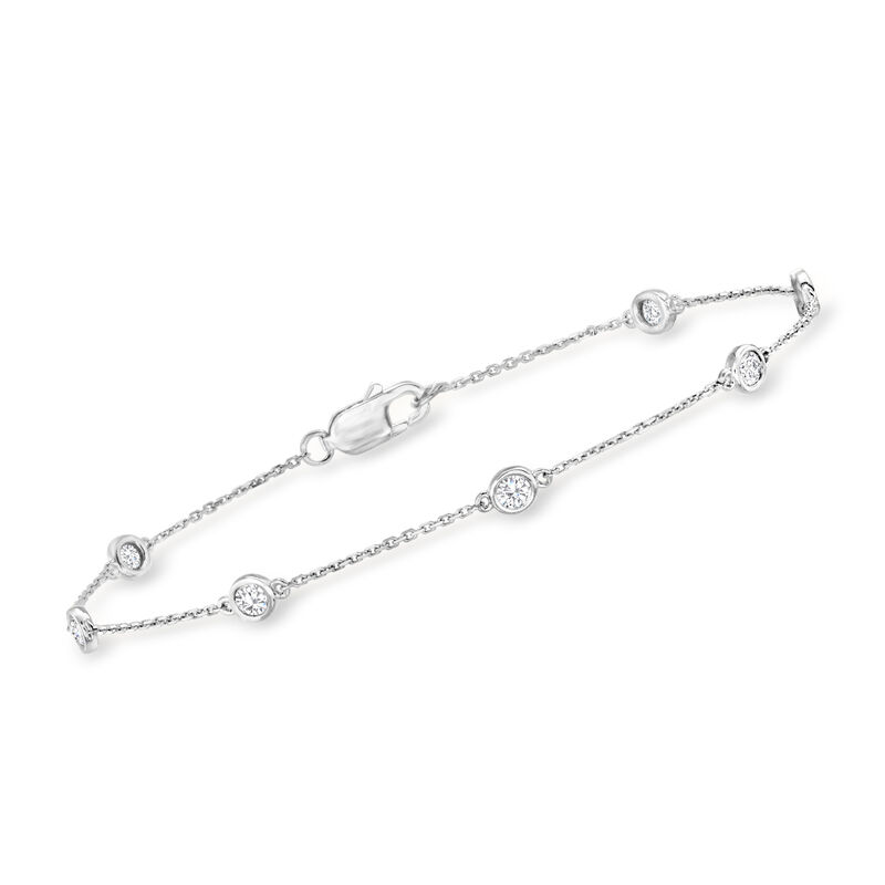 .50 ct. t.w. Diamond Station Bracelet in Sterling Silver image number 0
