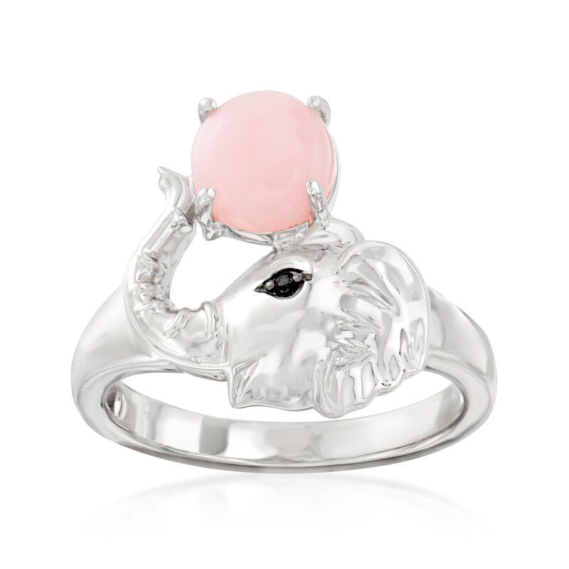 Pink Opal Elephant Ring in Sterling Silver image number 0