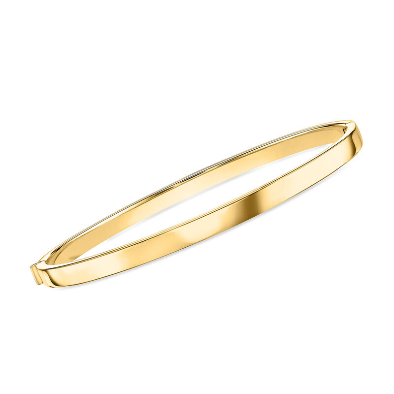 Italian 14kt Yellow Gold Oval Bangle Bracelet. 7.5" image number 0