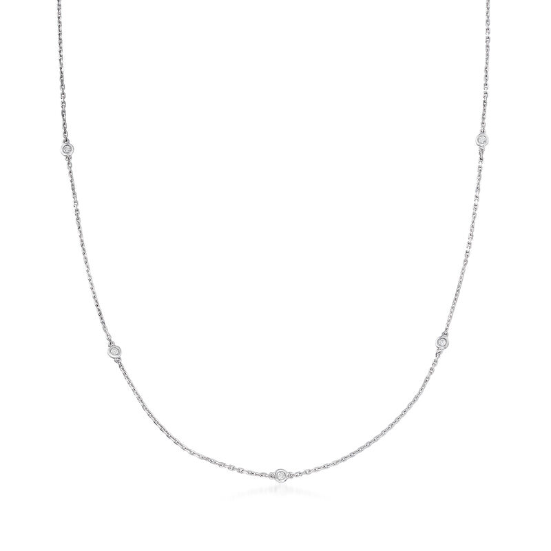 .25 ct. t.w. Bezel-Set Diamond Station Necklace in Sterling Silver image number 0
